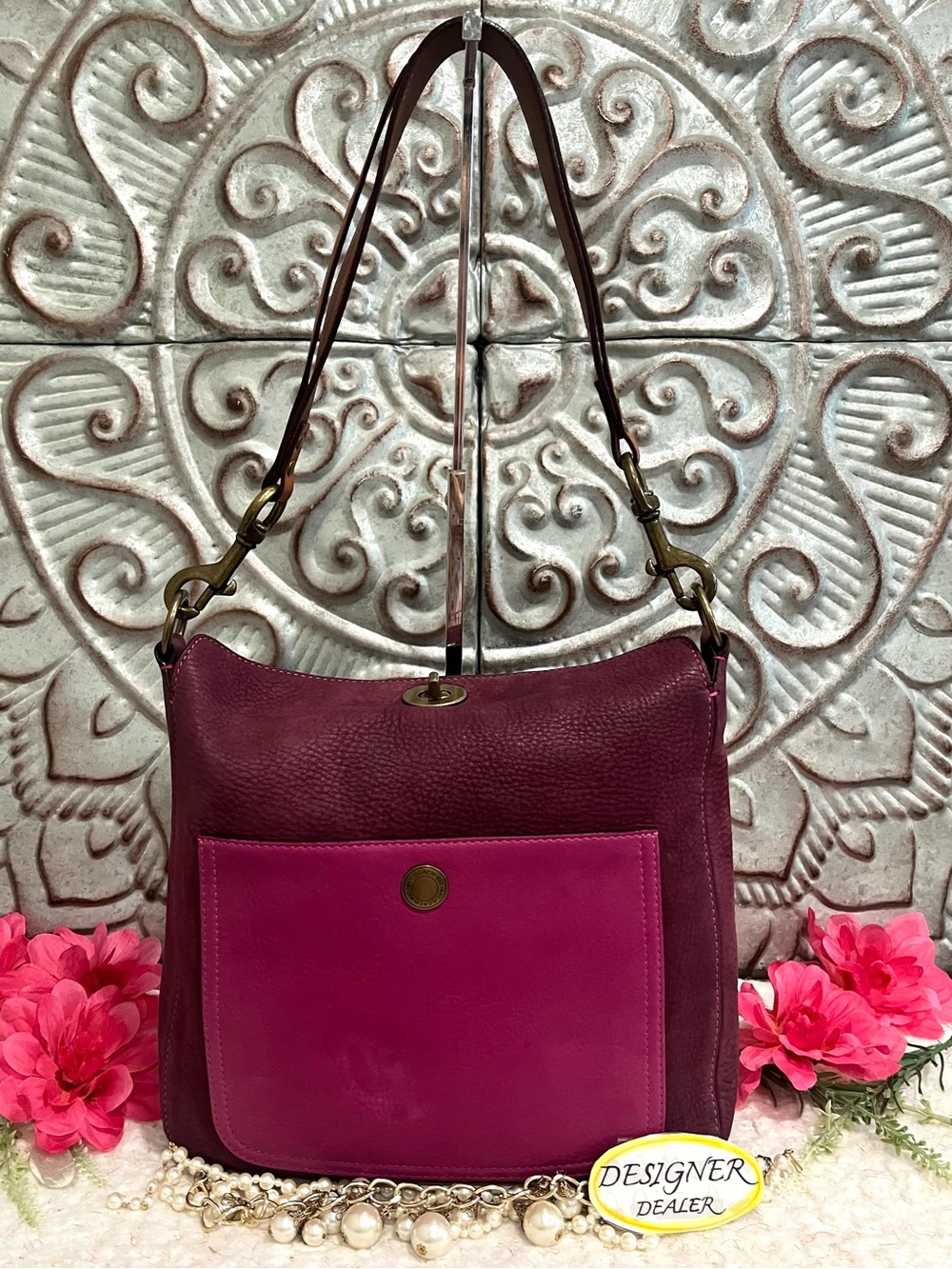 COACH Chelsea Vintage Turnlock Large Hobo Shoulder Bag # 9392 RARE!